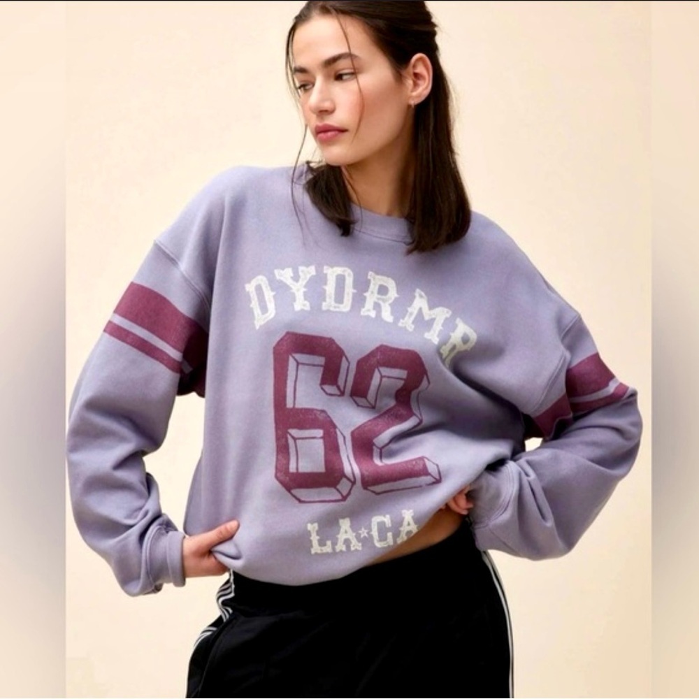 Daydreamer Lavender Pullover Sweatshirt with Burgundy Graphic